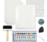 Jnchdghwa Kit de Plaques de Gel pour Techniques Mixtes, Plaque D'Impression 20,3 X 25,4 Cm, Fournitures pour Plaques de Gel