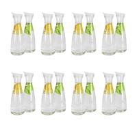 Jnchdghwa Lot de 16 Carafes à Eau en Plastique de 0,6 L avec Couvercles Blancs à Rabat - Pichets Incassables Recyclables et de Qualité Alimentaire - Pot à Jus