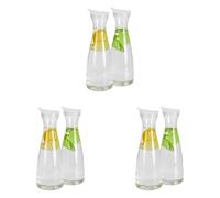 Jnchdghwa Lot de 6 Carafes à Eau en Plastique de 0,6 L avec Couvercles Blancs à Rabat - Pichets Incassables Recyclables et de Qualité Alimentaire - Pot à Jus