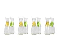 Jnchdghwa Lot de 8 Carafes à Eau en Plastique de 1 Litre avec Couvercles Blancs à Rabat - Pichets Incassables Recyclables et de Qualité Alimentaire - Pot à Jus
