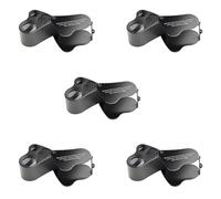 Jnchdghwa Loupe à LED, Loupe de Bijoutier ÉClairéE 30X 60X, Loupe de Boucle d'oeil de en MéTal Pliable, pour PièCes de Monnaie Timbres Montres 5 PièCes SéRies