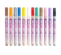 Jnchdghwa Marqueurs pour Nail Art, Ensemble de 12 Couleurs, Stylos à Vernis pour Dessin Pointu, Pinceaux de Peinture pour Décoration DIY.