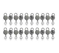 Jnchdghwa Paquet de 20 Bobines de Porte-Badge Rétractables Robustes, Porte-Badge D'Identification en Métal avec Porte-Clés à Clip de Ceinture pour Porte-Clés de Carte de Visite