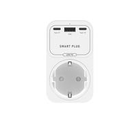 Jnchdghwa Prise de Courant EU Prise Intelligente Tuya WiFi 65W Chargeur avec Port de Charge Type-C USB A Prise à Distance Prise EU