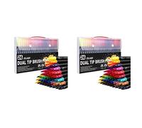 Jnchdghwa Stylos à Colorier 48 Couleurs Stylos à Double Pinceau Feutres à Pointe Marqueurs D'Art Dessin, Peinture, Calligraphie, Livres à Colorier