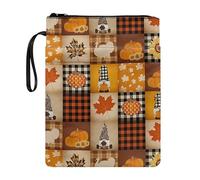 Jndtueit Pochettes de livre de dinde, citrouille de Thanksgiving pour enfant, fermeture éclair, livres à couverture rigide, feuilles d'érable produits de bureau