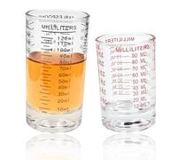 JNEYVIC Lot de 2 Verre Mesureur 90 ml/120 ml, Verres Doseurs avec Graduation Transparente Petit Verre Doseur Verres à Liqueur Tasses Gradué avec Balance Tasses à Mesurer pour Café Cocktails Whisky