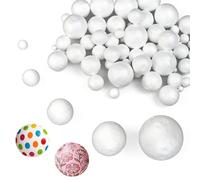 JNEYVIC Lot de 80 petites boules en polystyrène - Diamètre : 1/2/3/4/5 cm - Blanches - Pour travaux manuels, travaux manuels, travaux manuels, Noël