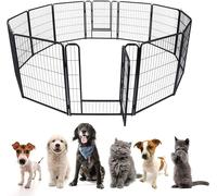 JNGLGO 12-TLG Parc pour chiots Enclos pliable Parc pour animaux hauteur 80cm, verrouillage automatique, parc pour chiots avec porte