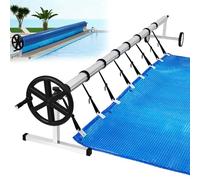 JNGLGO Enrouleur de piscine 3 m - 5,7 m Système d'enroulement de bâche solaire de qualité supérieure - Enrouleur mobile pour bâche de piscine - Système d'enroulement de film de piscine avec roulettes