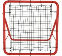 JNGLGO Football Rebounder Filet Sports Mur de rebond Kicker Accessoires d'entraînement de football avec 5 marches réglables, cadre en acier rouge, 100 x 100 x 65 cm