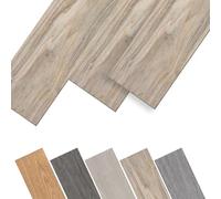 JNGLGO Lot de 36 dalles de sol en PVC autocollantes en vinyle avec aspect bois imperméables et antidérapants en PVC - 91,44 x 15,24 x 0,2 cm - 5 m² - Blanc chêne