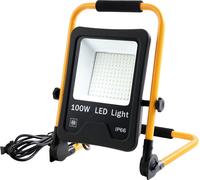 JNGLGO Projecteur de chantier LED 100W blanc froid Lampe de chantier Projecteur de travail Câble d'alimentation Projecteur IP66 Projecteur Lumière pour jardin, garage (pointe A)