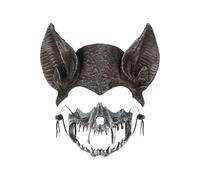 JNGUOSICN Lot de 2 demi-masques chauve-souris et vampires - Demi-masque tête de mort squelette loup-garou en forme d'animal - Accessoire de déguisement pour Halloween, carnaval, jeu de rôle