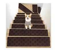 JNHGSHUAISDF Marches d'escalier Lot de 8 Tapis d'escalier Auto-adhésifs et antidérapants, Doux et sûrs, for la Protection des escaliers(B Brown)