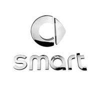 JNIGEL Autocollants Emblèmes de Voiture pour Smart 451 453 fortwo forfour, Logo Emblem Badge Stickers, Emblème de Décalque de Voiture Autocollants de Style Personnalisés Créatifs,B Glossy Silver