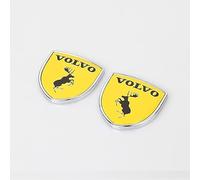 JNIGEL Autocollants Emblèmes de Voiture pour Volvo 3D, Logo Emblem Badge Stickers, Emblème de Décalque de Voiture Autocollants de Style Personnalisés Créatifs,A Yellow