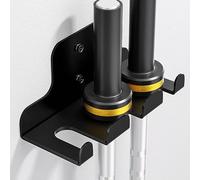 JNIHEEP Support mural pour barre d'haltère, garage avec 3 supports de barre pour accrocher des barres olympiques, des barres bouclées, des chaînes, des bandes de résistance, etc. Peut contenir une