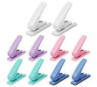 JNJOOD 10 PCS Perforatrice à un Seul Trou avec Verrou 1 Trou Perforatrice à Papier Capacité de 20 Feuilles Perforatrice à Main avec Base Antidérapante, Facile à Utiliser et Robuste