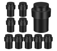 JNJOOD 10 Pièces Cylindre Butée de Porte de Sol Cylindre Butée de Porte de Plancher Pare chocs En Caoutchouc Cadre de Porte Noir Protection Mur Fond Porte
