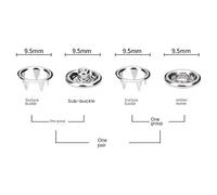 JNJOOD 150 Ensembles de Boutons-Pression de 9,5 mm en Métal pour la Couture et L'Artisanat,