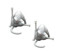 JNJOOD 2 Pièces Figurine de Chat Drôle sans Honte Sculpture de Chat Statue d'animaux en Résine Artisanat Décoration de Maison