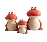 JNJOOD 3 figurines de famille de statue de grenouille miniature en céramique, figurine de grenouille animal, ornement de grenouille, pour bibliothèque durable, facile à installer, facile à utiliser