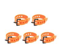 JNJOOD 5 pièces d'Ancrage pour la charge, sangle de ceinture de sécurité pour bagages, boucle de ceinture de stockage, en caoutchouc résistant, orange longue