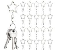 JNJOOD 50 Pièces de Porte-Clés à Ressort en Forme D'Étoile avec Boucle de Suspension et Anneau Ouvert, pour la Fabrication de et de Porte-Clés DIY