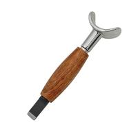 JNJOOD Couteau Rotatif à Découper Fait à la Main en Acier Inoxydable, Manche en Bois de Poirier avec Hauteur Réglable, Outil de Bronzage Végétal et Facile à Utiliser