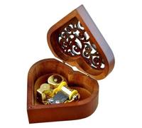 JNJOOD D- Boîte à Musique à Mécanisme Sculpté en Bois Vintage, Boîte à Musique à Remonter, Cadeau pour Noël/Anniversaire/Saint-Valentin