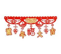 JNJOOD Drapeau Rouge du an Chinois 2024 Fête du du Dragon Chine Décoré Maison Porte- pour Célébrer H Facile à Utiliser