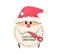 JNJOOD Home Décorations pour les vacances de Noël Collection ' de Noël Calendrier pour le compte à Rebours en Bois Réutilisable, 11,8 Pouces, Barbe de Père Noël Type B