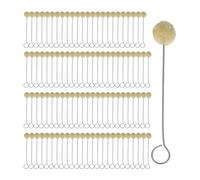 JNJOOD Lot de 100 paquets de Wool Daubers Ball avec poignée en métal pour les projets de faire-de-de-thé