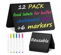 JNJOOD Lot de 12 mini panneaux de 4 pouces x 3 pouces pour buffet de fête, étiquettes alimentaires pour fournitures de fête, panneaux de table de mariage