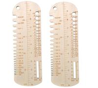 JNJOOD Lot de 2 règles de tricot en bois, jauge de tricot, outil de mesure, règle précise pour tricoter, pour le bricolage, facile à installer, facile à utiliser.
