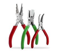 JNJOOD Lot de 3 pinces à bijoux en acier à six segments à remontage manuel pour modéliser les pinces Mini pince à bec plat pour bijoux