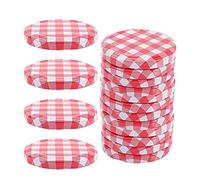 JNJOOD Lot de 40 pots de confiture avec bouchon à vis à grande bouche en métal pour pots normaux 6,5 x 6,5 cm