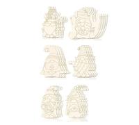 JNJOOD Lot de 60 ornements pour arbre de découpe de gnome en bois non avec brouillon pour enfants, bricolage, peinture