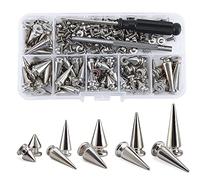 JNJOOD Lot de 70 pointes et clous de forme mixte, pointes de crocodile en cuir, kit de rivets pour vêtements, chaussures de bricolage