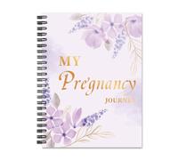 JNJOOD Mon Livre de Voyage de Grossesse avec des Autocollants de Dessins Animés Journal de Grossesse à Couverture Rigide Agenda de Grossesse Carnet de Souvenirs pour