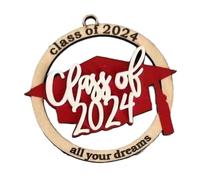 JNJOOD Ornement personnalisé pour le nom de remise des diplômes, classe 2024, université, remise des diplômes, ornement pour diplômé de l'école secondaire A