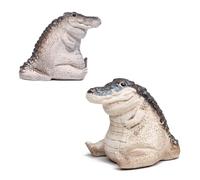 JNJOOD Petite Statue d'Alligator Ornements Jardin Cour Animal Statue d'Alligator Mini Décoration en Résine Ornements de Jardin