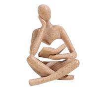 JNJOOD Sculptures de Penseurs, Statue en Résine de Grès, Ornement de Lecture, Décoration de Sculptures de Penseurs, Décoration de Livres Modernes Facile à Utiliser B