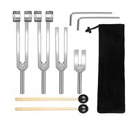 JNJOOD Set (128 Hz, 136,1 Hz, 512 Hz,4096 Hz) avec réflexe pour chakras curatif Set musical curatif