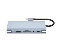 JNJOOD Station d'accueil Hub USB 12 en 1 4K 30Hz : compatible, USB 2.0, RJ45, PD, SD/TF