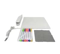 JNJOOD Tableau effaçable à sec en acrylique avec lumière LED, tableau effaçable à sec avec support comme tableau pour messages avec lettres rappel, tableau acrylique