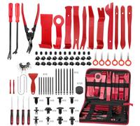 JNLK Lot de 352 outils de retrait de garniture, outil de démontage de panneau de porte, outil de démontage de fixations avec clips de fixation de voiture, ensemble de crochets automobiles, rouge
