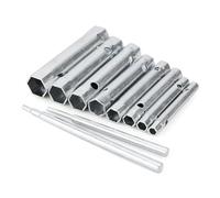 JNNJ 10 Pcs Clé à Boîte Tubulaire, 6-22mm Métrique Ensemble Tube Barre Clé à Bougie en Acier à, Métrique Tubulaire Clé À Douille, Double Extrémité pour Réparation D'aplomb