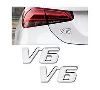 JNNJ 2 Pièces 3D Emblem Badge Auto Sticker Abziehbild en Métal, Affichage de Voiture Émbleme Auto Tuning Étiquette Métal (V6)